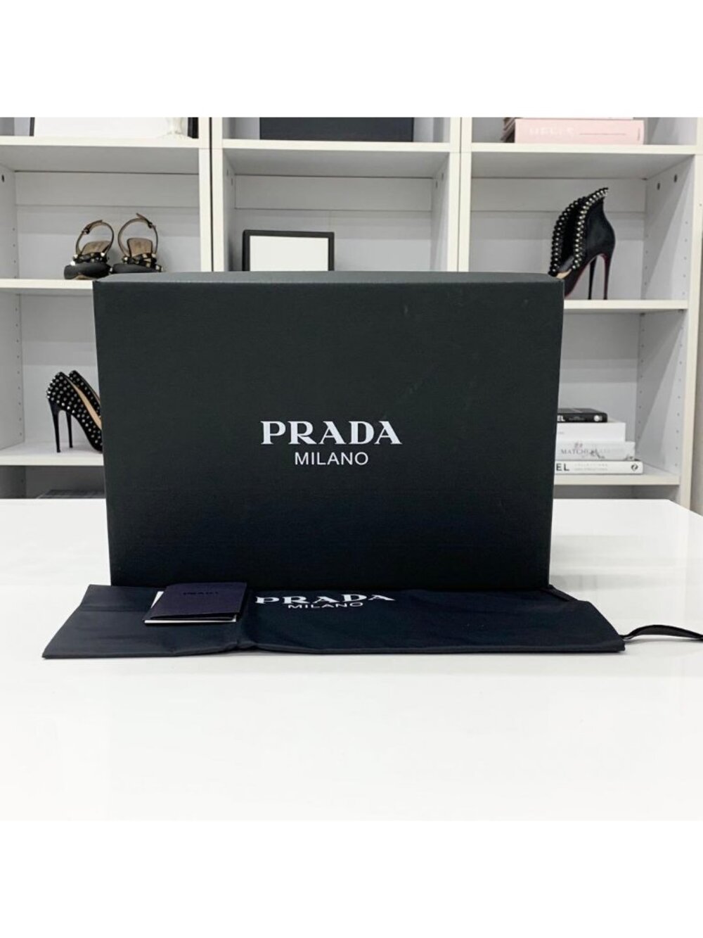 Prada Downtown Logo Delave Suede Sneakers Beige - Picture 10 of 10